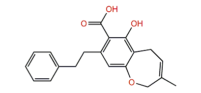 8-Phenethyl-3-methyl-2,5-dihydro-6-hydroxy-1-benzoxepin-7-carboxylic acid